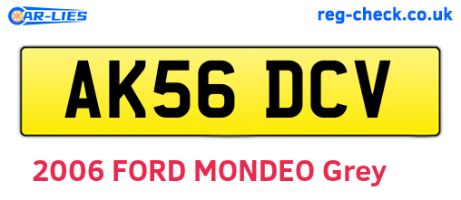 AK56DCV are the vehicle registration plates.