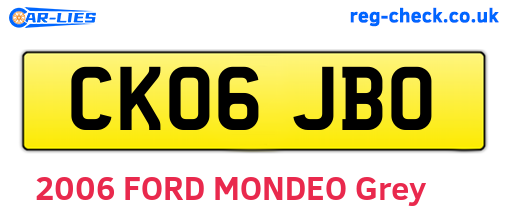 CK06JBO are the vehicle registration plates.