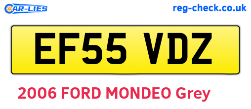 EF55VDZ are the vehicle registration plates.