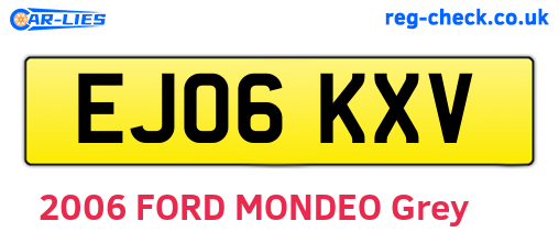 EJ06KXV are the vehicle registration plates.