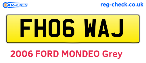 FH06WAJ are the vehicle registration plates.