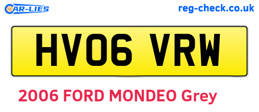 HV06VRW are the vehicle registration plates.