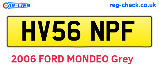 HV56NPF are the vehicle registration plates.