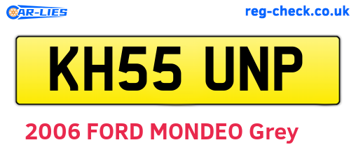 KH55UNP are the vehicle registration plates.