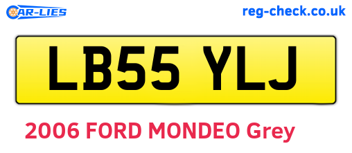 LB55YLJ are the vehicle registration plates.