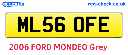 ML56OFE are the vehicle registration plates.