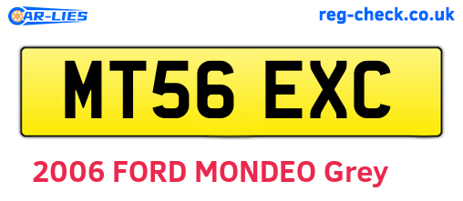 MT56EXC are the vehicle registration plates.