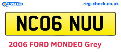 NC06NUU are the vehicle registration plates.