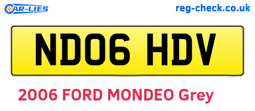ND06HDV are the vehicle registration plates.