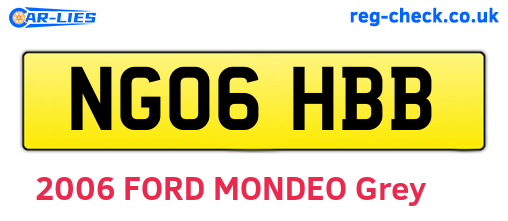 NG06HBB are the vehicle registration plates.
