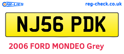 NJ56PDK are the vehicle registration plates.