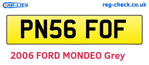 PN56FOF are the vehicle registration plates.
