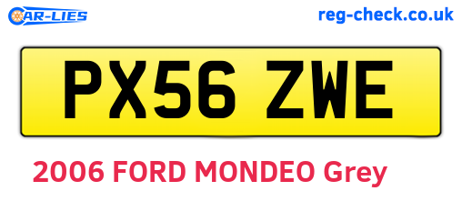PX56ZWE are the vehicle registration plates.