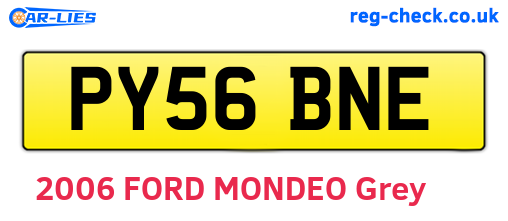 PY56BNE are the vehicle registration plates.