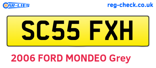 SC55FXH are the vehicle registration plates.