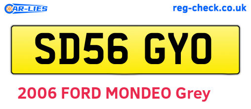 SD56GYO are the vehicle registration plates.