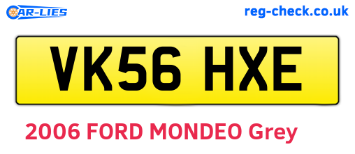 VK56HXE are the vehicle registration plates.