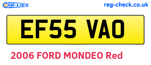 EF55VAO are the vehicle registration plates.