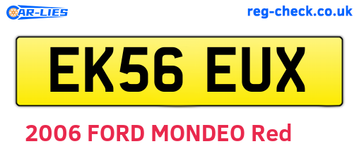 EK56EUX are the vehicle registration plates.