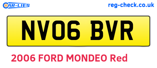NV06BVR are the vehicle registration plates.