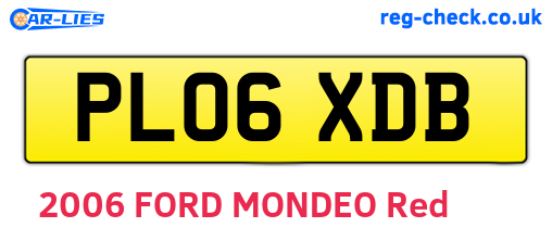 PL06XDB are the vehicle registration plates.