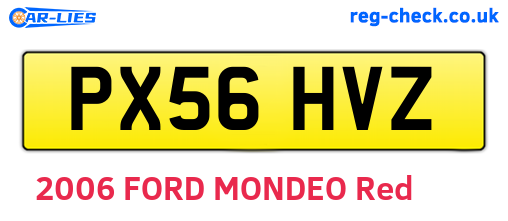 PX56HVZ are the vehicle registration plates.