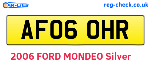 AF06OHR are the vehicle registration plates.