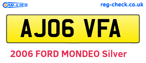 AJ06VFA are the vehicle registration plates.