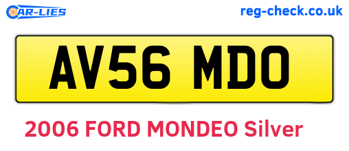 AV56MDO are the vehicle registration plates.