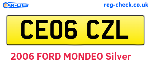 CE06CZL are the vehicle registration plates.