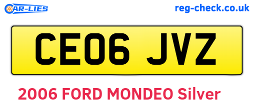 CE06JVZ are the vehicle registration plates.