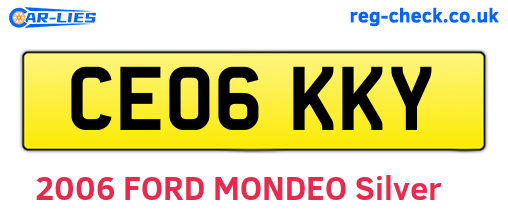 CE06KKY are the vehicle registration plates.