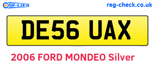 DE56UAX are the vehicle registration plates.