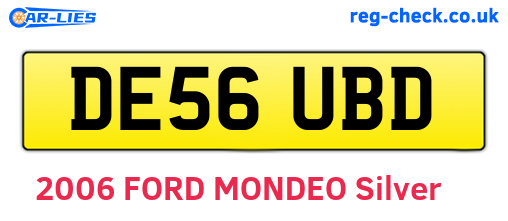 DE56UBD are the vehicle registration plates.
