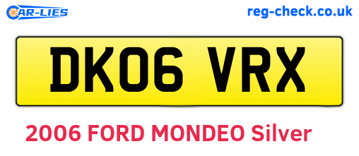 DK06VRX are the vehicle registration plates.