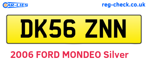 DK56ZNN are the vehicle registration plates.
