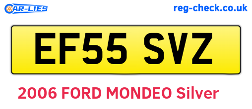 EF55SVZ are the vehicle registration plates.