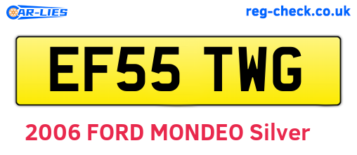 EF55TWG are the vehicle registration plates.
