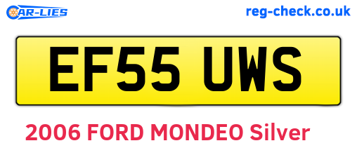 EF55UWS are the vehicle registration plates.