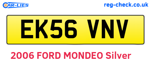 EK56VNV are the vehicle registration plates.