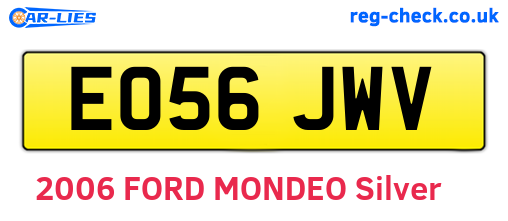 EO56JWV are the vehicle registration plates.