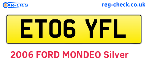 ET06YFL are the vehicle registration plates.