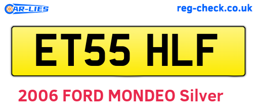ET55HLF are the vehicle registration plates.