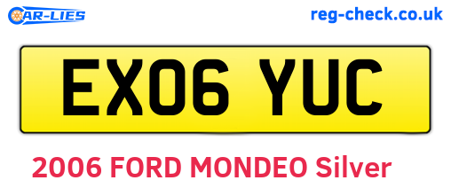 EX06YUC are the vehicle registration plates.