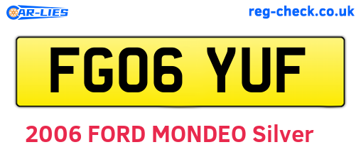 FG06YUF are the vehicle registration plates.