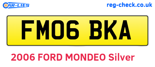 FM06BKA are the vehicle registration plates.