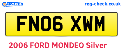 FN06XWM are the vehicle registration plates.