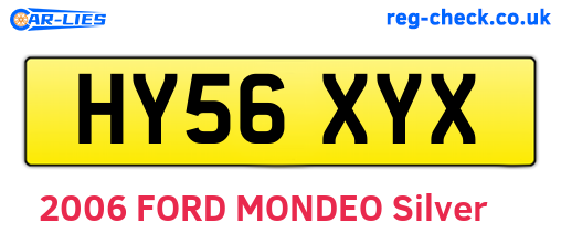 HY56XYX are the vehicle registration plates.