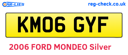 KM06GYF are the vehicle registration plates.