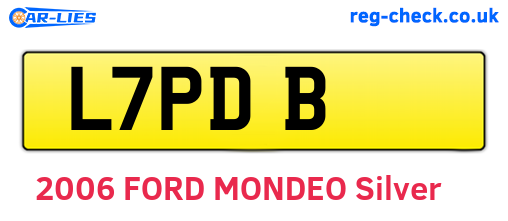 L7PDB are the vehicle registration plates.